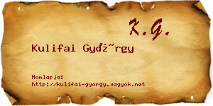 Kulifai György névjegykártya