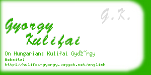 gyorgy kulifai business card